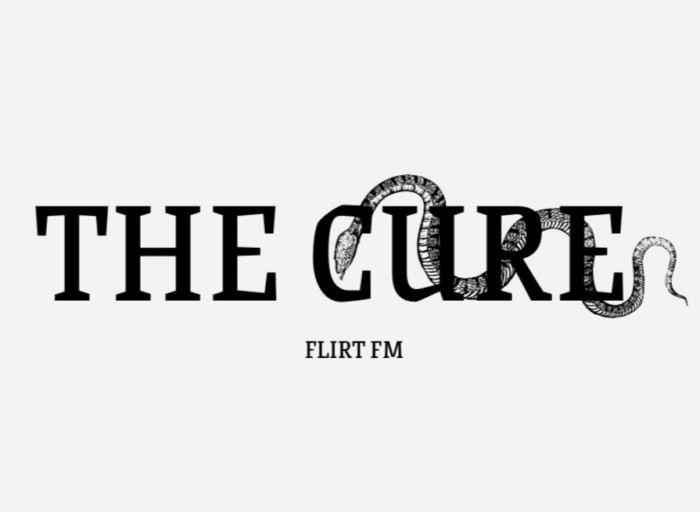 The Cure - BW trxt with entwined snake