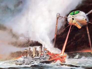 Ulla, A marsian fighter attacks a ship with a lazer beam